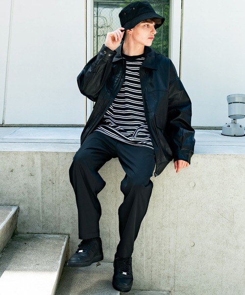 ８(eight)（エイト）の「ＰＵ Ａ－２ジャケット（ミリタリージャケット・メンズ・ブラック・LARGE/MEDIUM）」の9枚目の写真