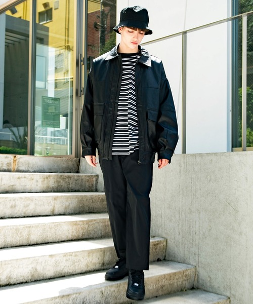 ８(eight)（エイト）の「ＰＵ Ａ－２ジャケット（ミリタリージャケット・メンズ・ブラック・LARGE/MEDIUM）」の12枚目の写真