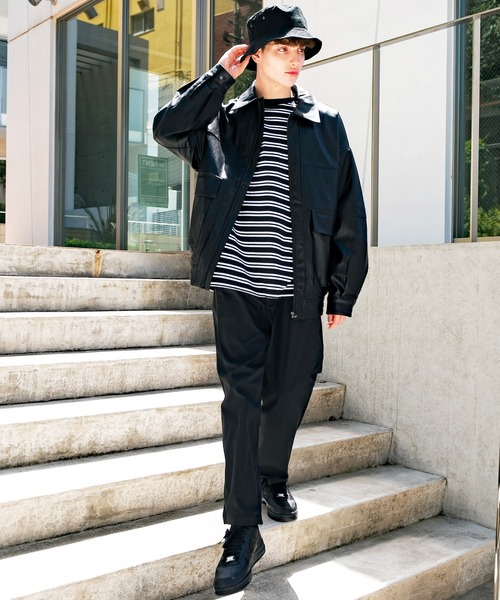 ８(eight)（エイト）の「ＰＵ Ａ－２ジャケット（ミリタリージャケット・メンズ・ブラック・LARGE/MEDIUM）」の13枚目の写真