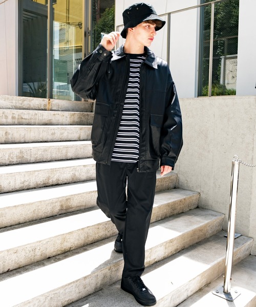 ８(eight)（エイト）の「ＰＵ Ａ－２ジャケット（ミリタリージャケット・メンズ・ブラック・LARGE/MEDIUM）」の15枚目の写真