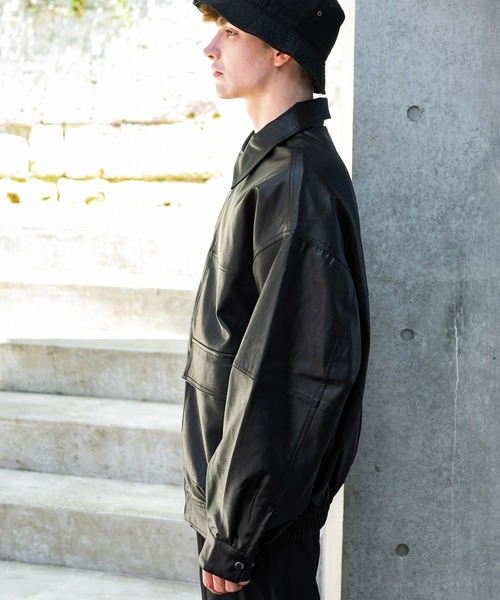 ８(eight)（エイト）の「ＰＵ Ａ－２ジャケット（ミリタリージャケット・メンズ・ブラック・LARGE/MEDIUM）」の20枚目の写真