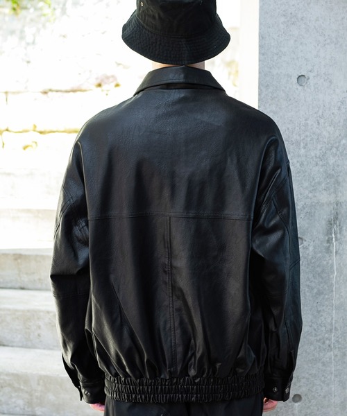 ８(eight)（エイト）の「ＰＵ Ａ－２ジャケット（ミリタリージャケット・メンズ・ブラック・LARGE/MEDIUM）」の21枚目の写真