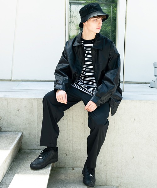 ８(eight)（エイト）の「ＰＵ Ａ－２ジャケット（ミリタリージャケット・メンズ・ブラック・LARGE/MEDIUM）」の17枚目の写真