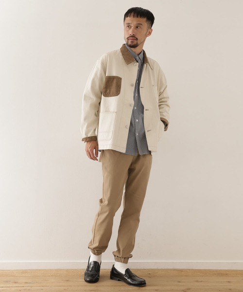 URBAN RESEARCH Sonny Label（アーバンリサーチサニーレーベル）の「衿切替カバーオール（カバーオール・メンズ・オフホワイト/カーキ/インディゴブルー・MEDIUM/LARGE）」の12枚目の写真