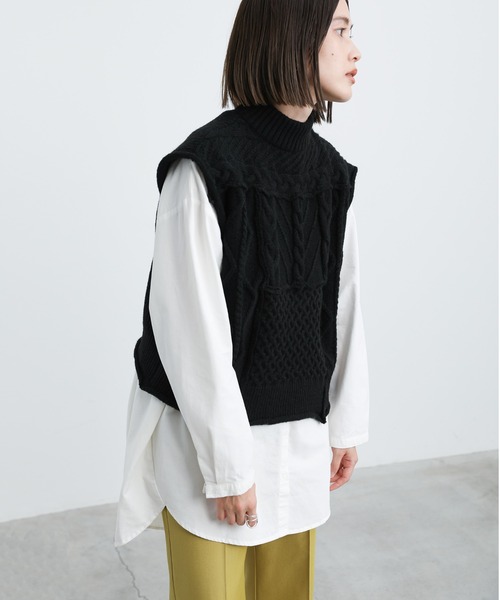 select MOCA(セレクトモカ)の「2021 AW プチハイネックケーブルショートベスト(ベスト・レディース・ブラック/ダークブラウン/アイボリー・FREE)」の18枚目の写真