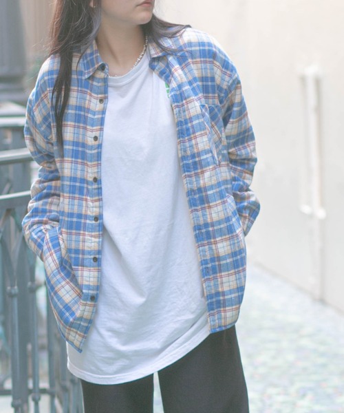 BARCEDOS（バルセドス）の「裏ボア チェックシャツジャケット（シャツ/ブラウス・メンズ・ベージュ/ブラウン/レッド/ブルー・LL/3L/M/L）」の3枚目の写真