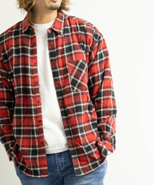 BARCEDOS（バルセドス）の「裏ボア チェックシャツジャケット（シャツ/ブラウス・メンズ・ベージュ/ブラウン/レッド/ブルー・LL/3L/M/L）」の20枚目の写真