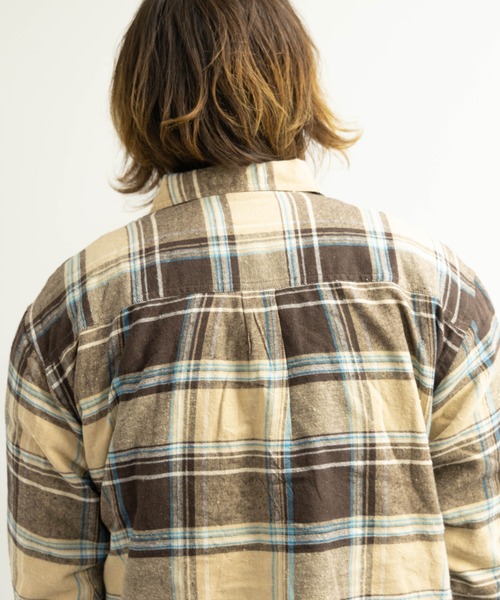 BARCEDOS（バルセドス）の「裏ボア チェックシャツジャケット（シャツ/ブラウス・メンズ・ベージュ/ブラウン/レッド/ブルー・LL/3L/M/L）」の21枚目の写真
