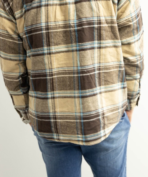BARCEDOS（バルセドス）の「裏ボア チェックシャツジャケット（シャツ/ブラウス・メンズ・ベージュ/ブラウン/レッド/ブルー・LL/3L/M/L）」の12枚目の写真