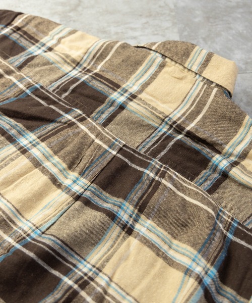 BARCEDOS（バルセドス）の「裏ボア チェックシャツジャケット（シャツ/ブラウス・メンズ・ベージュ/ブラウン/レッド/ブルー・LL/3L/M/L）」の13枚目の写真