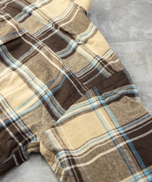 BARCEDOS（バルセドス）の「裏ボア チェックシャツジャケット（シャツ/ブラウス・メンズ・ベージュ/ブラウン/レッド/ブルー・LL/3L/M/L）」の19枚目の写真