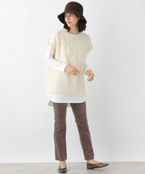 LEPSIM（レプシィム）の「ストレッチコーデュロイパンツ　947915（その他パンツ・レディース・モカ/グレイッシュベージュ/ブラウン・LARGE/MEDIUM）」の6枚目の写真