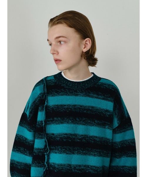 IEY(アイイーワイ)の「【IEY】【2021AW】CRACK OVER KNIT IYKNBD002(ニット/セーター・メンズ・オレンジ/ブルー・M/L)」の9枚目の写真