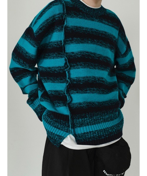IEY(アイイーワイ)の「【IEY】【2021AW】CRACK OVER KNIT IYKNBD002(ニット/セーター・メンズ・オレンジ/ブルー・M/L)」の15枚目の写真
