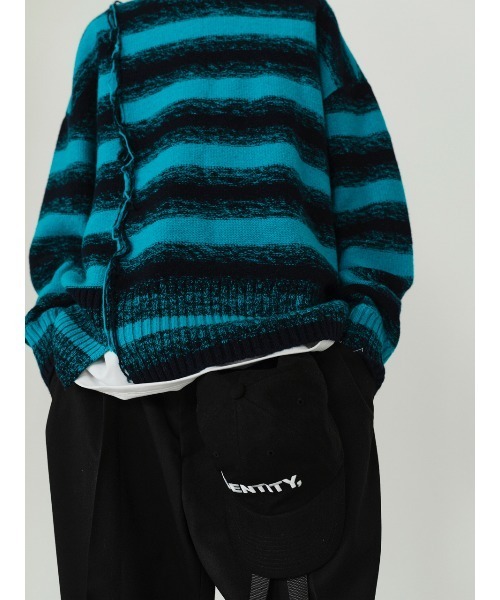 IEY(アイイーワイ)の「【IEY】【2021AW】CRACK OVER KNIT IYKNBD002(ニット/セーター・メンズ・オレンジ/ブルー・M/L)」の7枚目の写真