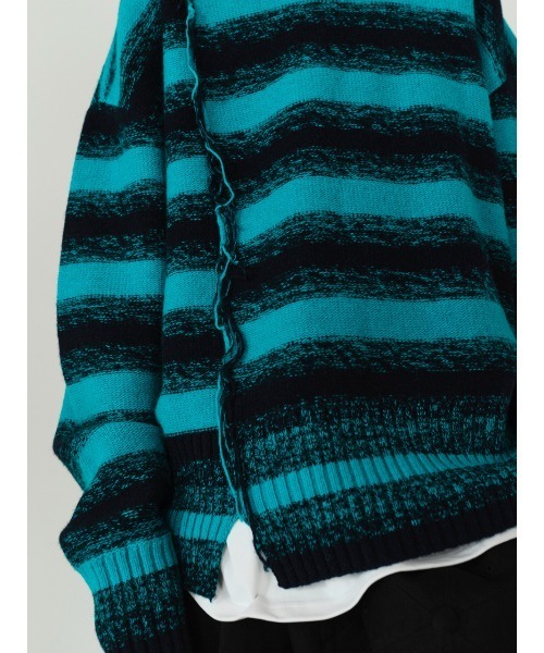 IEY(アイイーワイ)の「【IEY】【2021AW】CRACK OVER KNIT IYKNBD002(ニット/セーター・メンズ・オレンジ/ブルー・M/L)」の5枚目の写真