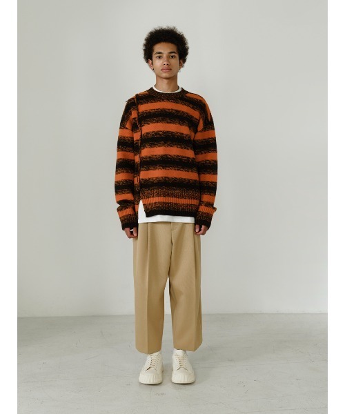 IEY(アイイーワイ)の「【IEY】【2021AW】CRACK OVER KNIT IYKNBD002(ニット/セーター・メンズ・オレンジ/ブルー・M/L)」の3枚目の写真