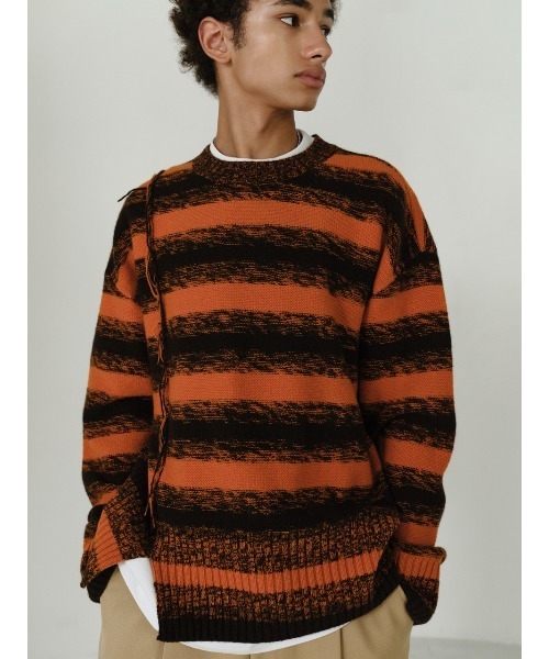 IEY(アイイーワイ)の「【IEY】【2021AW】CRACK OVER KNIT IYKNBD002(ニット/セーター・メンズ・オレンジ/ブルー・M/L)」の10枚目の写真