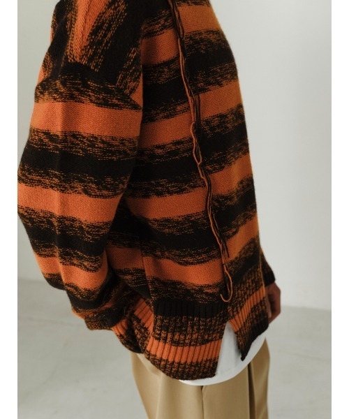 IEY(アイイーワイ)の「【IEY】【2021AW】CRACK OVER KNIT IYKNBD002(ニット/セーター・メンズ・オレンジ/ブルー・M/L)」の6枚目の写真