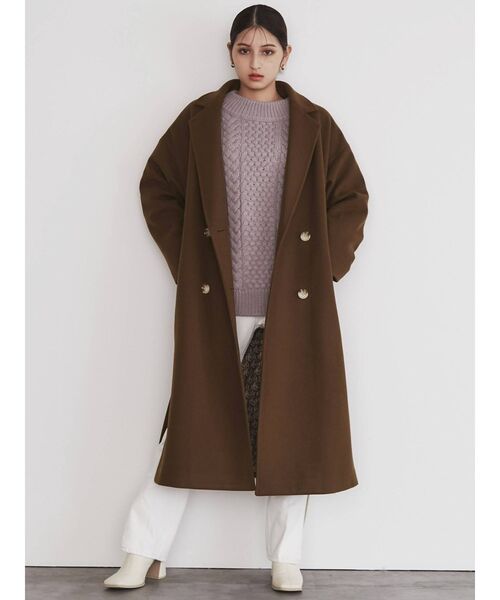 CALNAMUR(カルナムール)の「ダブルロングコート(その他アウター・レディース・カーキ/ベージュ・FREE)」の10枚目の写真