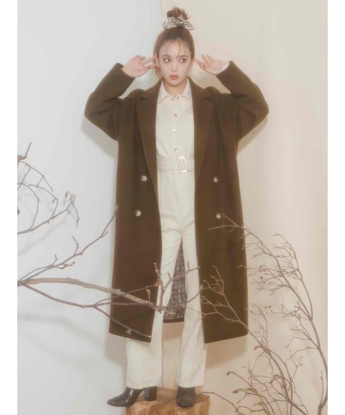 CALNAMUR(カルナムール)の「ダブルロングコート(その他アウター・レディース・カーキ/ベージュ・FREE)」の2枚目の写真