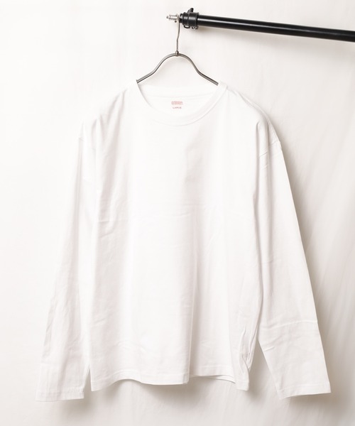 UNIVERSAL OVERALL(ユニバーサルオーバーオール)の「《UNIVERSAL OVERALL》WIDE HEAVY 2P L/S TEE(Tシャツ/カットソー・レディース・ホワイト/ブラック・X-LARGE/MEDIUM/LARGE/SMALL)」の6枚目の写真
