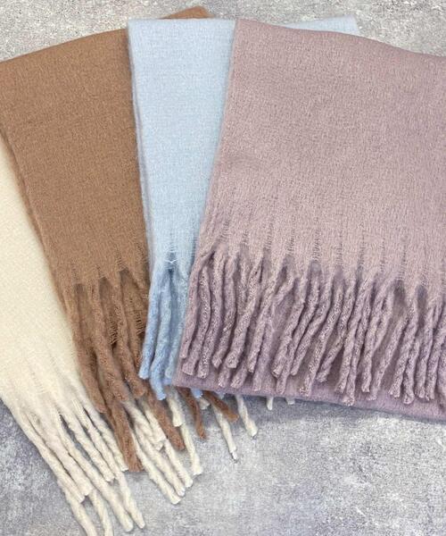 INGNI（イング）の「フリンジ／ボリュームストール（ストール/ショール・レディース・オフホワイト/サックスブルー/ピンク/モカ/ふじ色系9/ブラウン・ONE SIZE）」の13枚目の写真