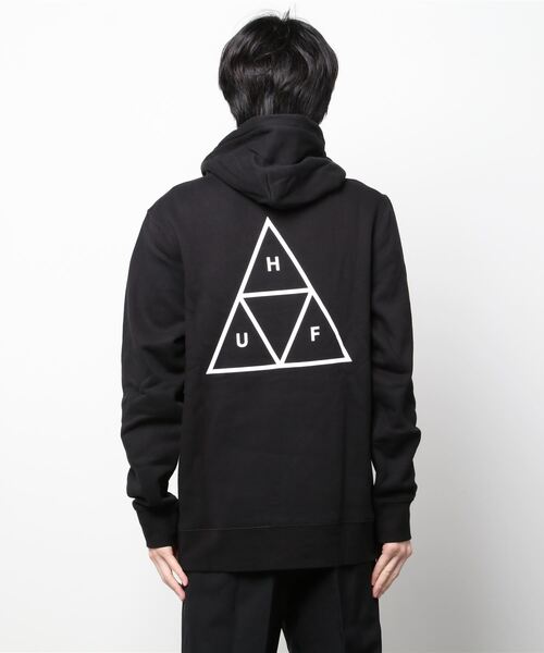 HUF(ハフ)の「【HUF】ハフ ESSENTIALS TT P/O HOODIE プルオーバー フーディー PF00100(パーカー・メンズ・ライトグレー/ブラック・S/M/L/XL)」の4枚目の写真