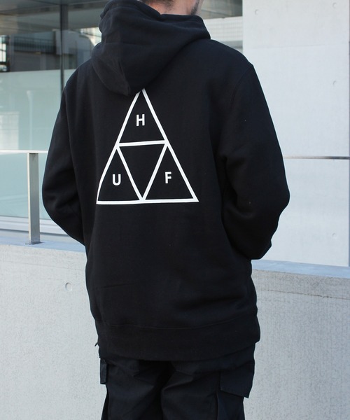 HUF(ハフ)の「【HUF】ハフ ESSENTIALS TT P/O HOODIE プルオーバー フーディー PF00100(パーカー・メンズ・ライトグレー/ブラック・S/M/L/XL)」の9枚目の写真