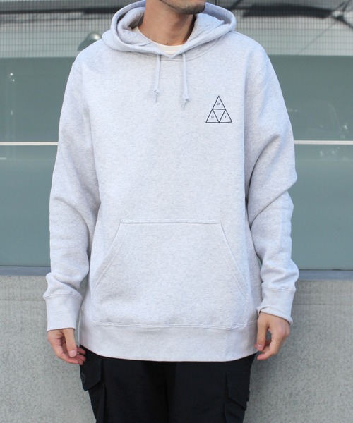 HUF(ハフ)の「【HUF】ハフ ESSENTIALS TT P/O HOODIE プルオーバー フーディー PF00100(パーカー・メンズ・ライトグレー/ブラック・S/M/L/XL)」の6枚目の写真
