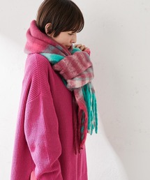 ear PAPILLONNER | （WEB限定）もこもこフリンジマドラスチェックストール(ストール/ショール)