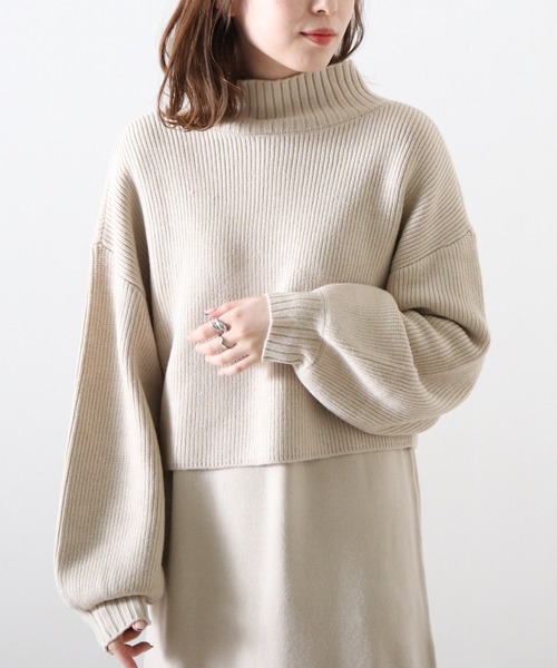 Cheek（チーク）の「２Ｗａｙニットカーディガン＋ニットワンピースＳＥＴ（ワンピース・レディース・グレー/アイボリー/モカ・MEDIUM）」の10枚目の写真