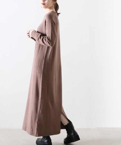 Cheek（チーク）の「２Ｗａｙニットカーディガン＋ニットワンピースＳＥＴ（ワンピース・レディース・グレー/アイボリー/モカ・MEDIUM）」の6枚目の写真