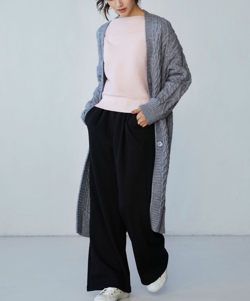 SAISON DE PAPILLON(セゾンドパピヨン)の「ケーブル編みロングニットカーディガン(カーディガン/ボレロ・レディース・アイボリー/グレー/ブラウン・フリー)」の20枚目の写真