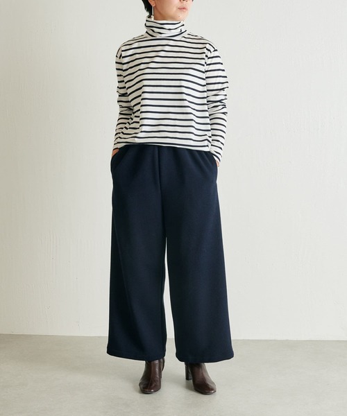 BEARDSLEY(ビアズリー)の「柔らかで薄手 インナーに使いやすい ニットのチクチクが苦手な方にも ハイネックTシャツ(Tシャツ/カットソー・レディース・ホワイト/ブラック/ブラック系その他・FREE)」の18枚目の写真