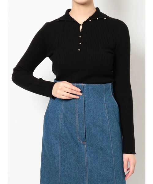 MERCURYDUO(マーキュリーデュオ)の「3WAYボタンデザインニット(ニット/セーター・レディース・オフホワイト/ブラック/ピンク/ベージュ・FREE)」の1枚目の写真