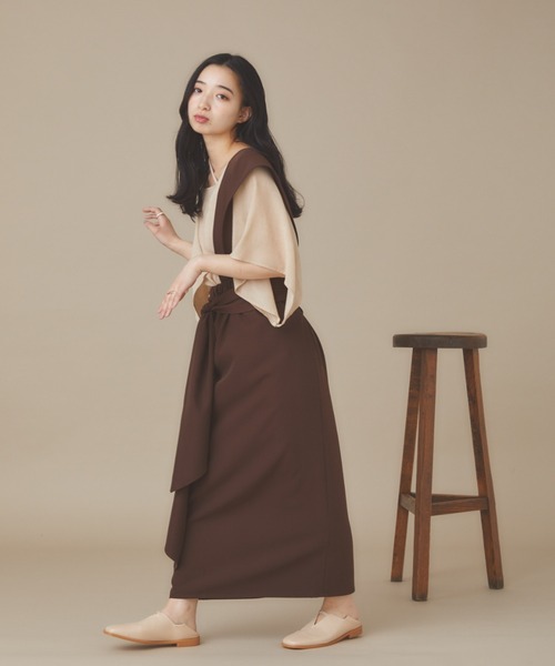 moi tytto（モイテュット）の「(取り外し可能)ワンショルペンシルスカート（スカート・レディース・ベージュ/ブラウン・FREE）」の13枚目の写真