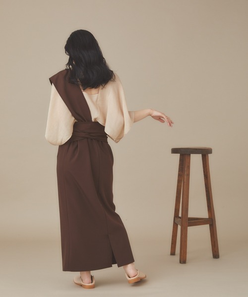 moi tytto（モイテュット）の「(取り外し可能)ワンショルペンシルスカート（スカート・レディース・ベージュ/ブラウン・FREE）」の14枚目の写真