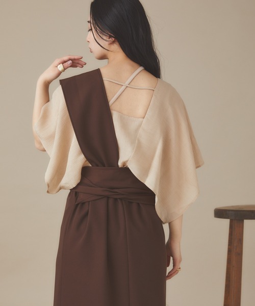 moi tytto（モイテュット）の「(取り外し可能)ワンショルペンシルスカート（スカート・レディース・ベージュ/ブラウン・FREE）」の17枚目の写真