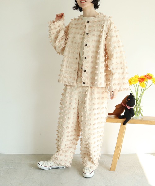 l'atelier du savon（アトリエドサボン）の「ぼんぼんフリンジ　パンツ（その他パンツ・レディース・アイボリー/ブラック・FREE）」の8枚目の写真