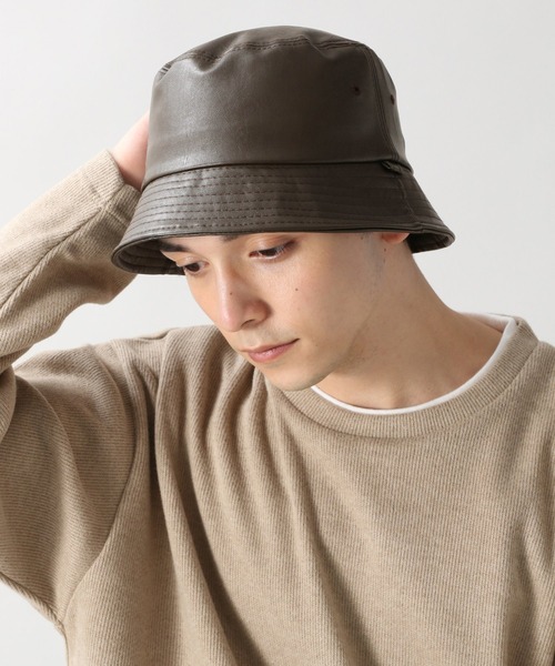 RAGEBLUE（レイジブルー）の「レザータッチバケットハット/266058（ハット・メンズ・ブラック/ダークグレー/ダークブラウン・FREE）」の11枚目の写真