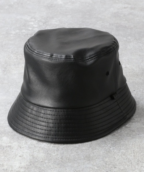 RAGEBLUE（レイジブルー）の「レザータッチバケットハット/266058（ハット・メンズ・ブラック/ダークグレー/ダークブラウン・FREE）」の9枚目の写真