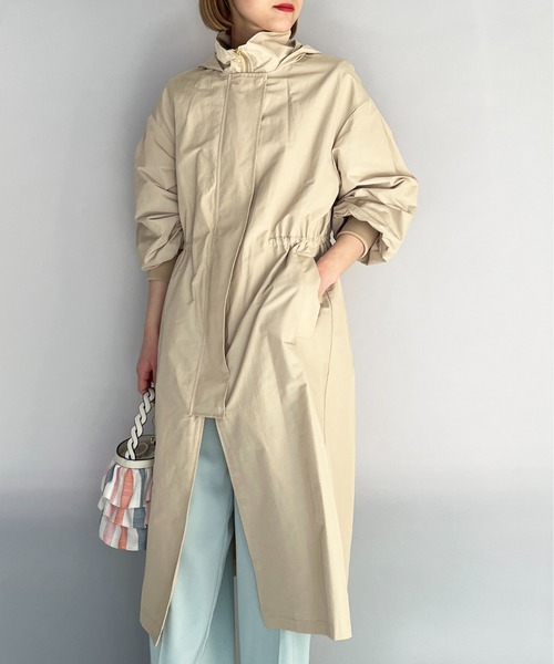 PICCIN（ピッチン）の「スタンドカラーフード付きコート（その他アウター・レディース・ブラック/ベージュ/ライトパープル・M）」の3枚目の写真