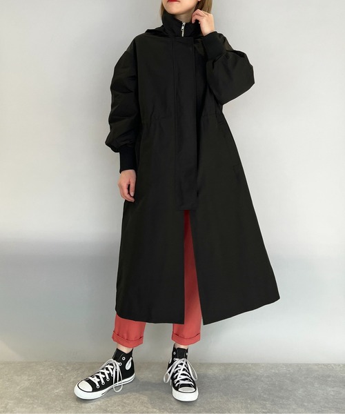 PICCIN（ピッチン）の「スタンドカラーフード付きコート（その他アウター・レディース・ブラック/ベージュ/ライトパープル・M）」の2枚目の写真