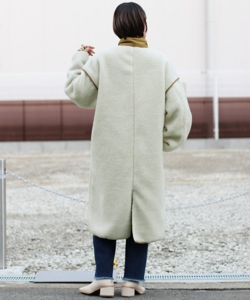 cepo（セポ）の「キリカエボアロングコート（ダウンジャケット/コート・レディース・グレー/オフホワイト/オレンジ・M）」の8枚目の写真