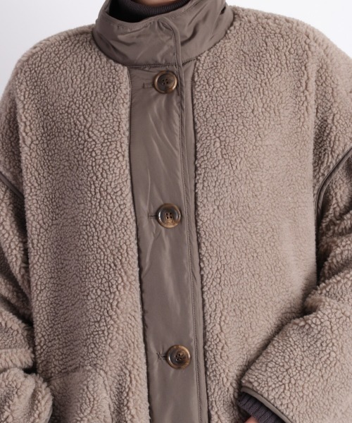 cepo（セポ）の「キリカエボアロングコート（ダウンジャケット/コート・レディース・グレー/オフホワイト/オレンジ・M）」の4枚目の写真