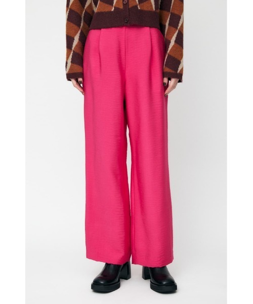 MOUSSY（マウジー）の「FRONT TUCK WIDE LEG パンツ（その他パンツ・レディース・チャコールグレー/ピンク/ライトベージュ・1/2）」の3枚目の写真