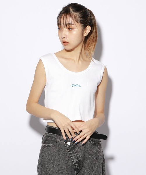 PBLIM（ページボーイリム）の「【PAGEBOYLIM】ロゴシシュウリブタンク（タンクトップ・レディース・ブラック/オフホワイト/ミント/イエロー・FREE）」の5枚目の写真