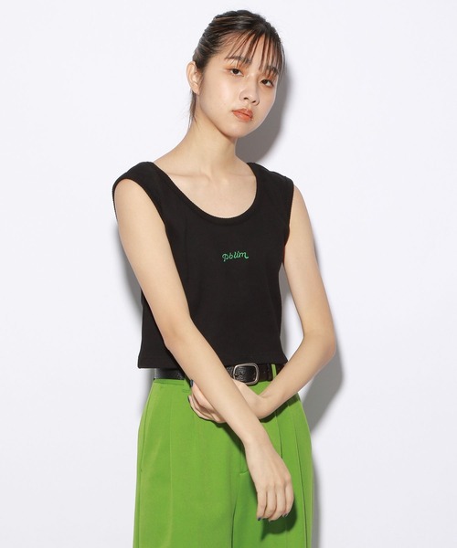 PBLIM（ページボーイリム）の「【PAGEBOYLIM】ロゴシシュウリブタンク（タンクトップ・レディース・ブラック/オフホワイト/ミント/イエロー・FREE）」の19枚目の写真