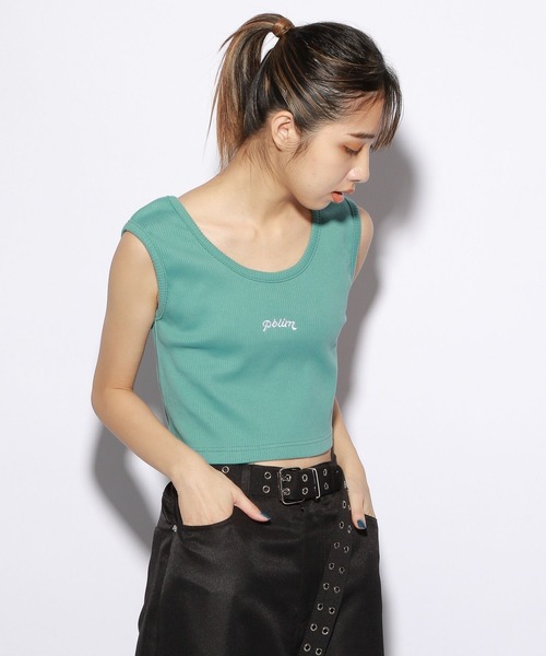 PBLIM（ページボーイリム）の「【PAGEBOYLIM】ロゴシシュウリブタンク（タンクトップ・レディース・ブラック/オフホワイト/ミント/イエロー・FREE）」の9枚目の写真